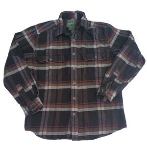 Woolrich Brawny Flannel Shirt Mens Medium Plaid Heavyweight